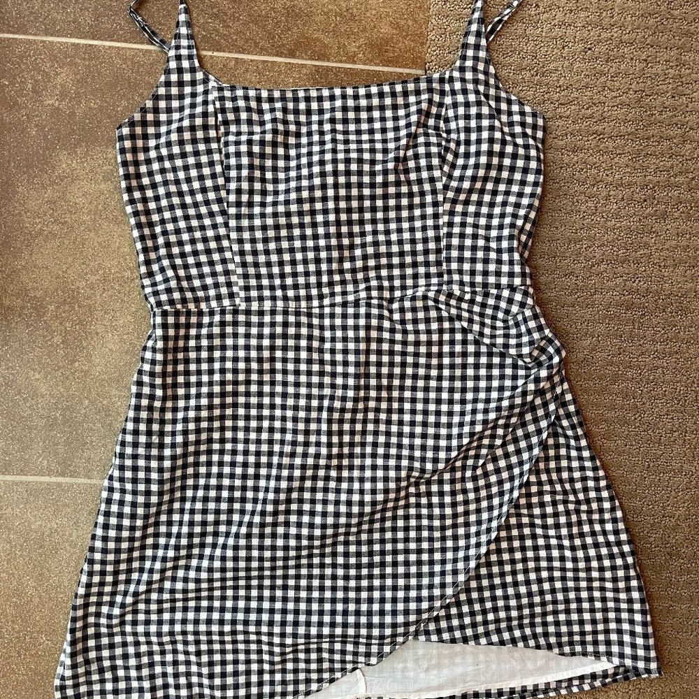 Abercrombie Gingham Cotton Mini Dress NWT